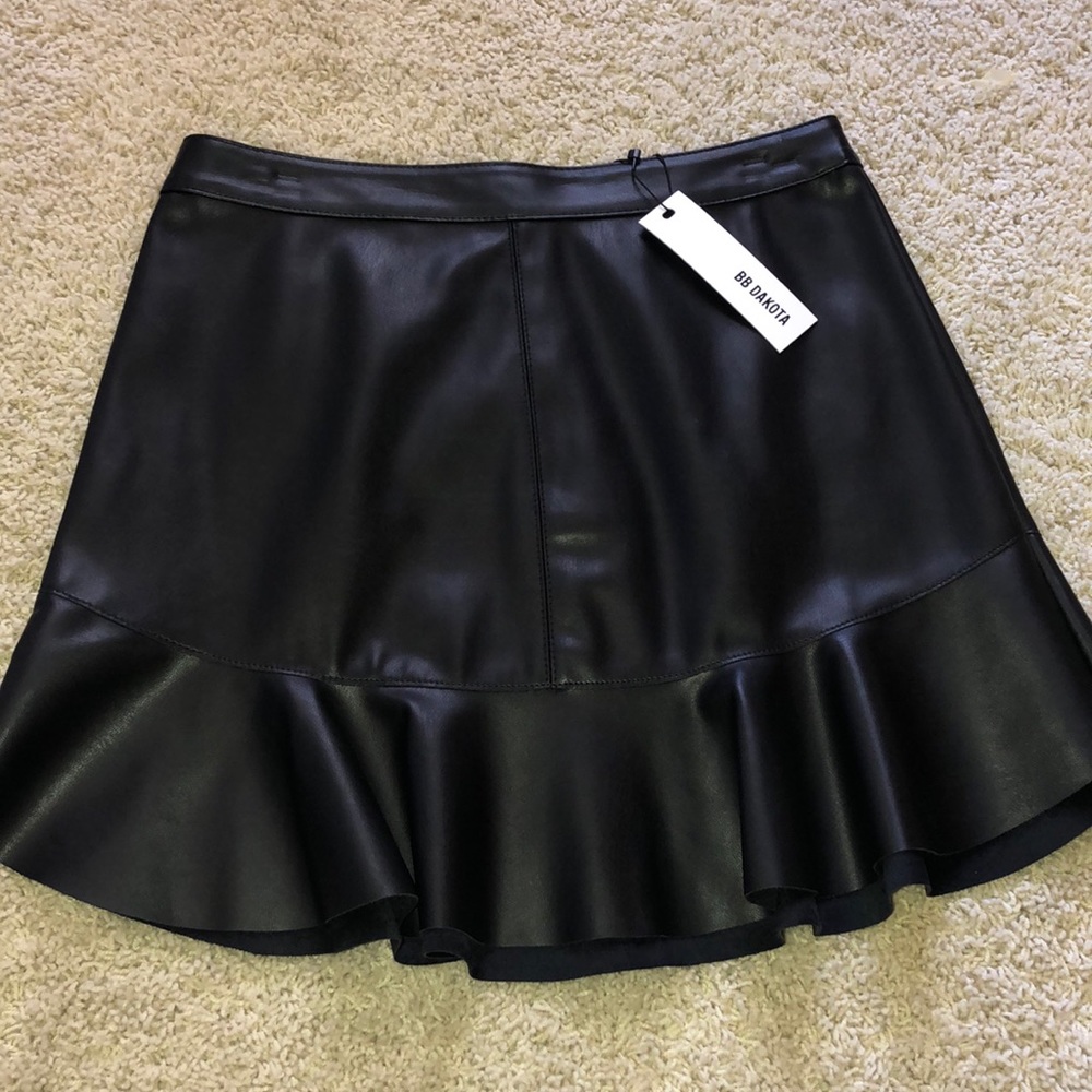 Black faux leather skirt